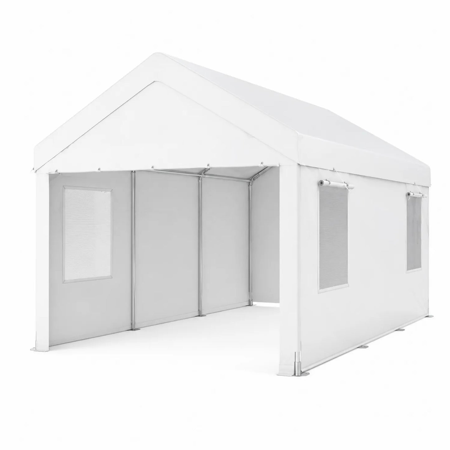 Gartenpavillon Weiß Stahl PVC-Gewebe 3x4m