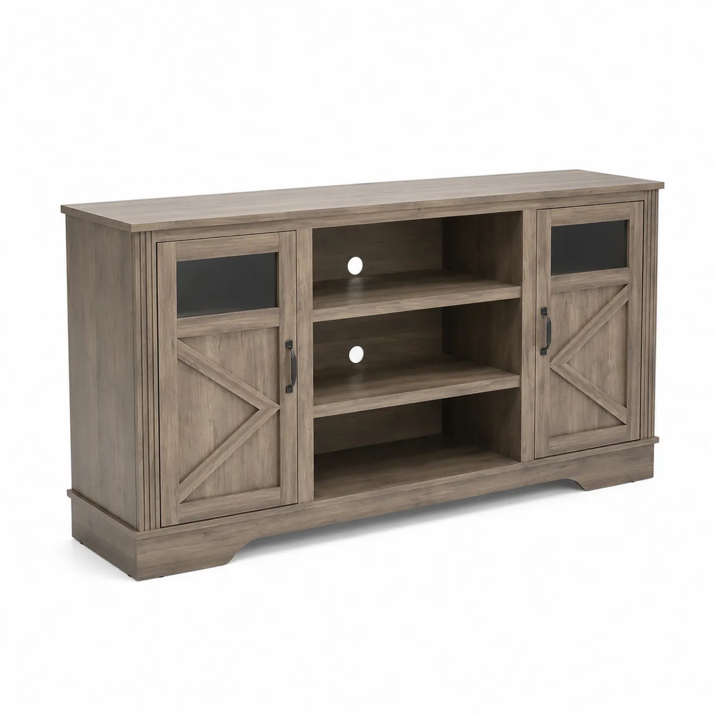 Holz TV-Schrank mit Türen und Regalen