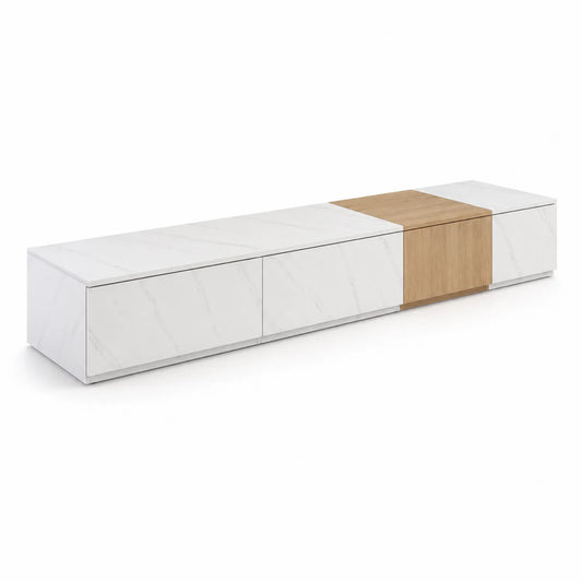 TV-Schrank Weiß Eichenholzoptik 250x35x40 cm MDF