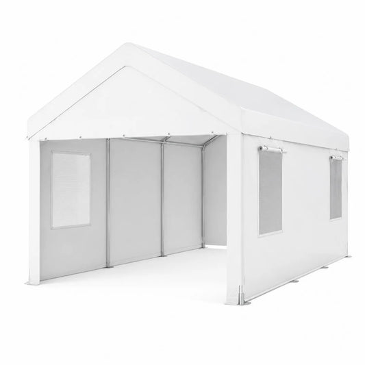 Gartenpavillon Weiß Stahl PVC-Gewebe 3x4m