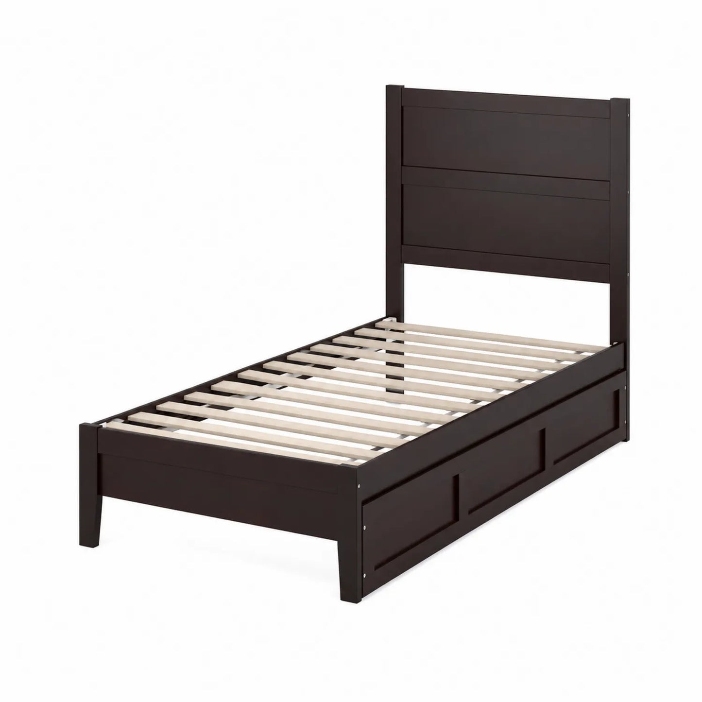 Einzelbett Holz Dunkelbraun 200x90 cm